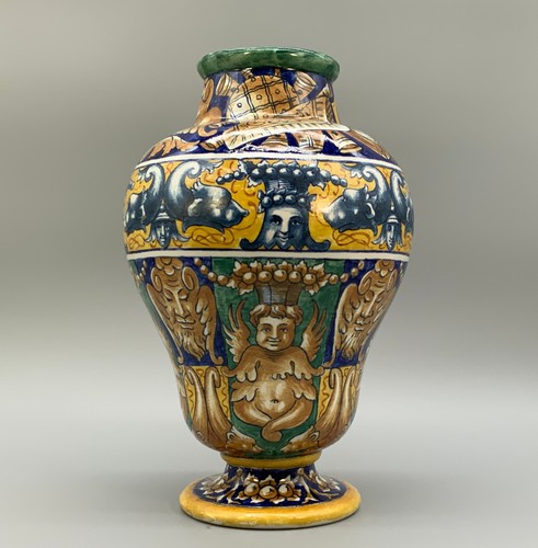 Grande vaso policromo maiolica