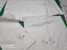 LEZUOLO MATRIMONIALE DI COTONE RICAMATO, PARTE DI UN VECCHIO CORREDO