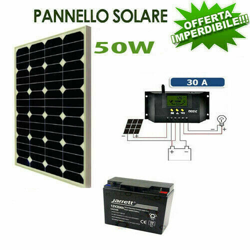 Kit pannello fotovoltaico 50w - kit,