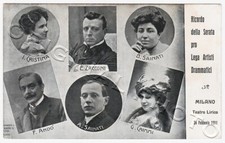 MILANO 1911 Serata Lega pro Artisti Teatro Lirico Ermete Zacconi Sainati Andò