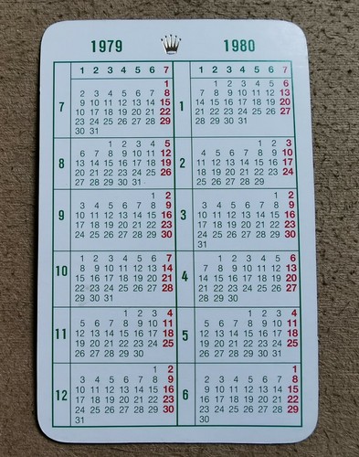 Rolex calendar 1979 - calendar,