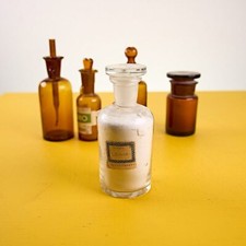 antiche bottiglie per farmaci, 5 pezzi