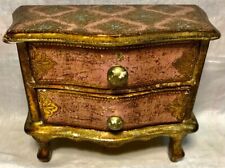 vecchio modellino cassettiera in legno dipinto a mano