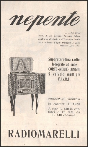 Pubblicita 1935 radio marelli - radio,