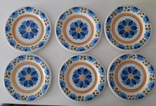 6 Piatti Dessert Richard Ginori Mondovì Ceramica Decorata * Mai Usati *