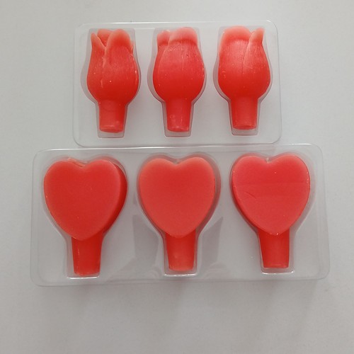 Candele cuori rose rosse - candele,