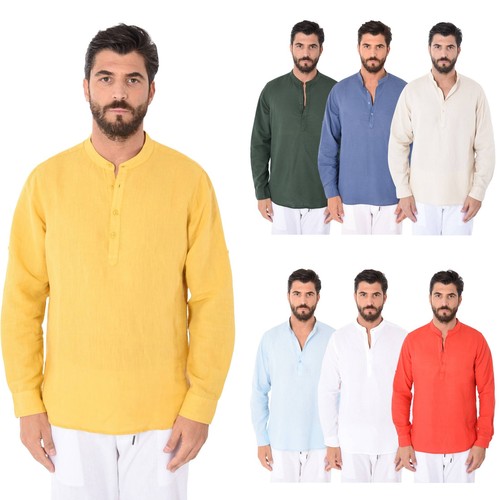 Camicia uomo lino collo - lino,