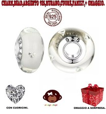 Charm,bead,Argento S925,vetro,murano,cuore,amore,bracciale,collana,ciondolo,3D.