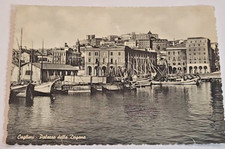 antica cartolina fotografia 1953 CAGLIARI PALAZZO DELLA DOGANA barche viaggiata