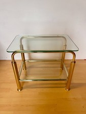 Tavolino italiano in ottone e vetro vintage anni '90