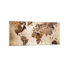 Quadro su Vetro 120x50cm mappa mondo moderno Stampe Immagini Moderni Murale