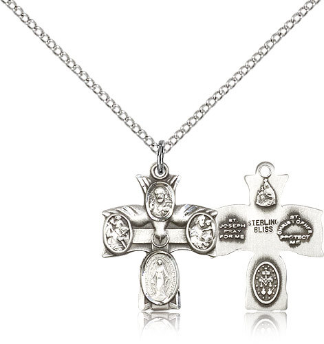 Collana con croce quattro - con, a