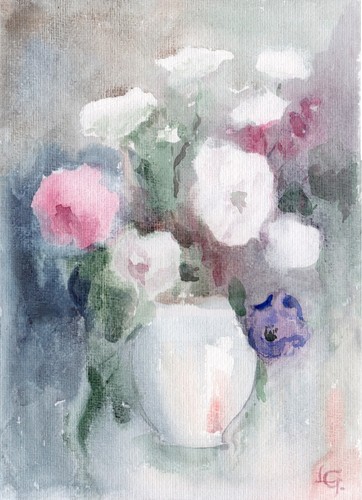 Acquerello fiori vaso - acquerello, "fiori