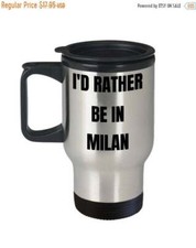 Tazza da viaggio Milano - Preferirei essere a Milano - idea regalo bavaglio