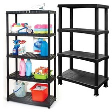 4/5 Tier Plastic Shelving Units Great For Storage Home, Garage & Pantry Racking