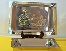 Coppia vassoio e cestino pane