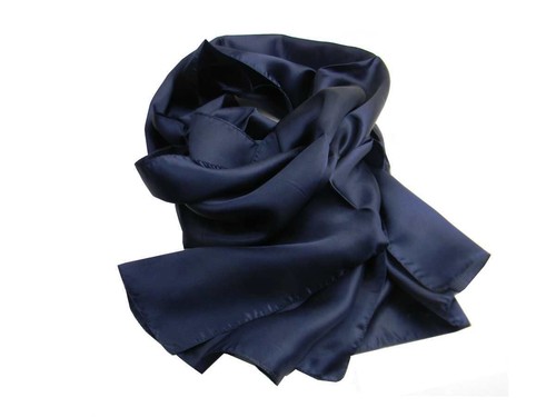 Sciarpa uomo seta blu raso - seta,