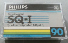 CASSETTE K7 AUDIO TAPE VIERGE PHILIPS SQ I 90 NEUVE NORMALE POSITION NEUVE