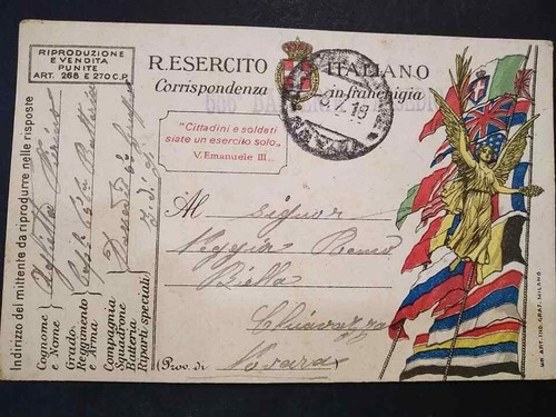 Timbro ww1 posta militare - timbro,