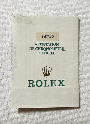 Certificato cronometro rolex - certificato,