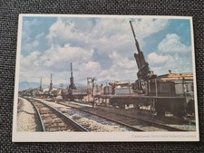 CARTOLINA A COLORI SECONDA GUERRA WEHRMACHT CANNONE CONTRAEREA FERROVIARIO 