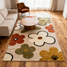 Tappeto in lana floreale