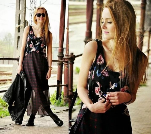 Abito midi slip zara fiori - fiori, a