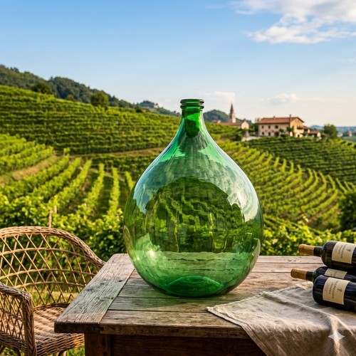 Damigiana vetro verde - damigiana,