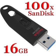 Lotto 100x SanDisk Cruzer ULTRA 16 GB USB 3.0 flash thumb drive SDCZ48-016G 16 GB