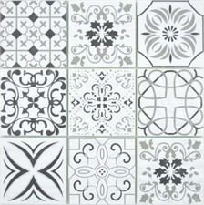 Mosaico Retrò Nero Bianco