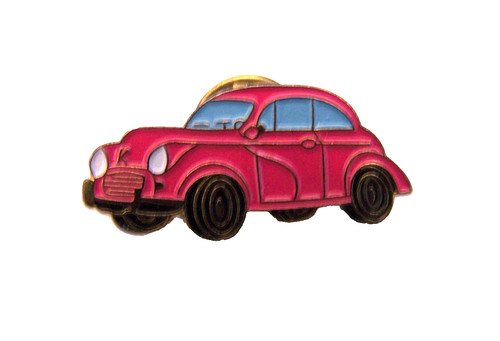 Red morris minor - red, (moggy)