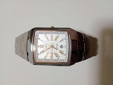 Orologio Technos Vintage Uomo Argento/Oro Rosa Tungsteno Zaffiro Cristallo Us...