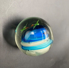 Fermacarte soprammobile bellissima sfera VETRO  MURANO uccelli colibrì