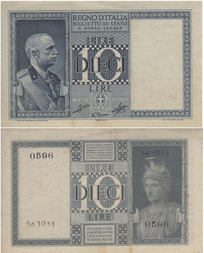 Lire 10 impero 1939 - lire,