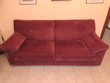 divano 3 posti tessuto bordeaux