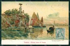 Venezia Città Estremo Lembo Barche Gobbato cartolina RT7907