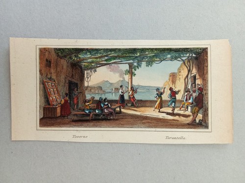 Incisione colore 1850 napoli - incisione,