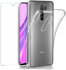COVER CUSTODIA + PELLICOLA VETRO TEMPERATO PER XIAOMI REDMI 9 ULTRASLIM CLEAR