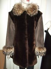 CAPPOTTO PELLICCIA FUR MURMASKY AGNELLO LAMBSKIN MONTONE ROVESCIATO PELLE 50/52