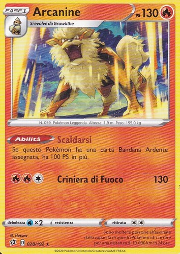 Carta pokemon arcanine - pokemon,