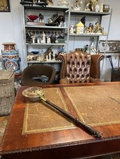 Antico scaldaletto scalda letto vintage rame e ottone con manico in legno 88 cm 