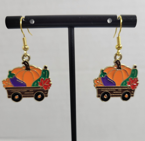 Orecchini pendenti carro - , zucca