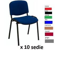 10 Sedie da Ufficio Conferenza Fissa NUOVE Sala Attesa Riunione Convegni