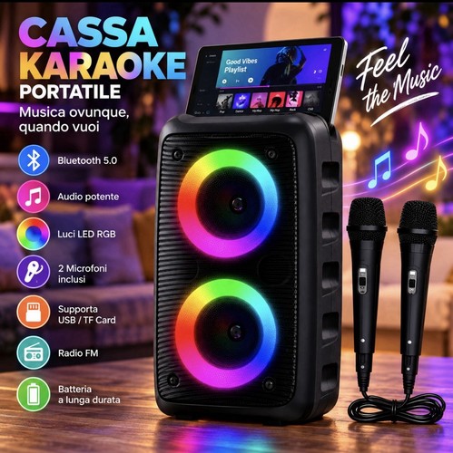Cassa karaoke bluetooth - cassa,