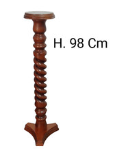 Colonna portavaso in legno antica Colonnina vintage a torciglione H. 98 Cm USATA