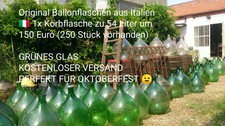 1X Bottiglie a palloncino dall'Italia BOTTIGLIE IN VETRO da 54 litri da 150 euro VETRO VERDE