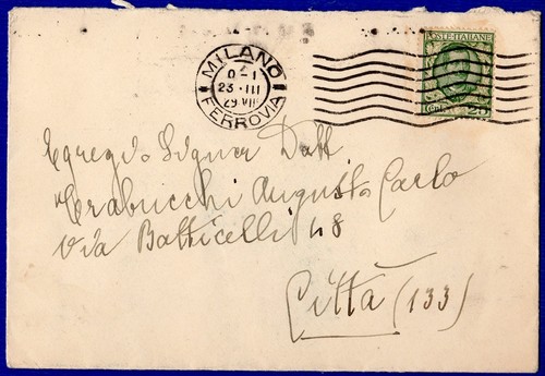 Italia busta affrancata 25 - affrancata,