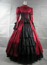 Costume vestito rosso gotico