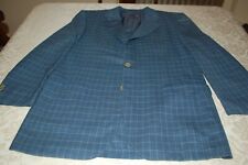 Isaia, Giacca, Quadri su pied poule, Blu azzurro rosso, lana, tg 48 drop7, usata