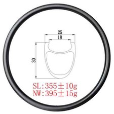 Cerchio carbonio bici strada 700c 30mm profondità 25mm larghezza clincher 20 24 28 32fori